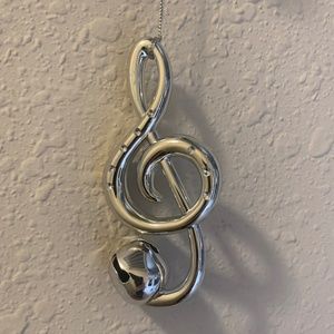 Silver toned music‎ Treble Clef ornament rhinestones